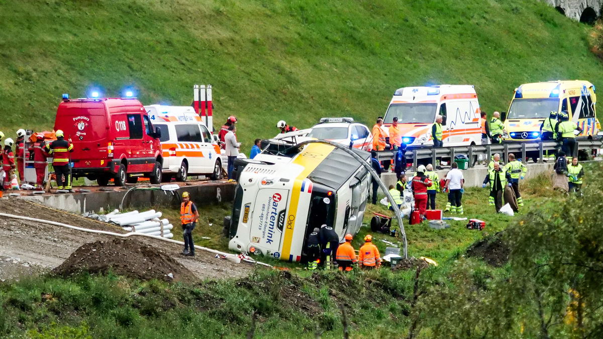 Five dead, dozens injured as tourist coach crashes in Swiss Alps